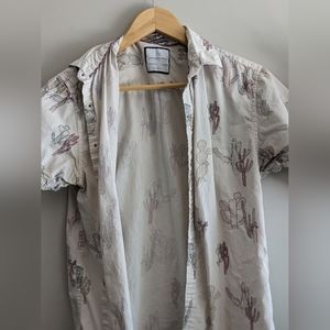 Denim & Flower button up cacti shirt